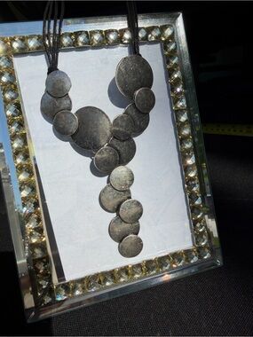Statement Silver-Tone Disc Necklace